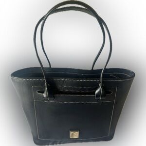 Dooney and Bourke Bucket Bag Purse Black with Gold Accents